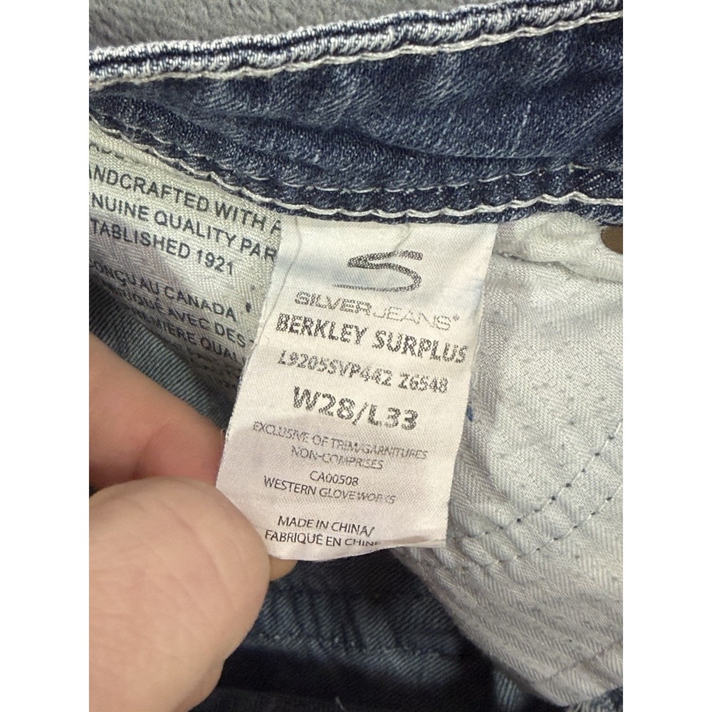 Silver Jeans Womens 28 Blue Bootcut Distressed Denim Berkley Surplus Low Rise - Picture 10 of 12